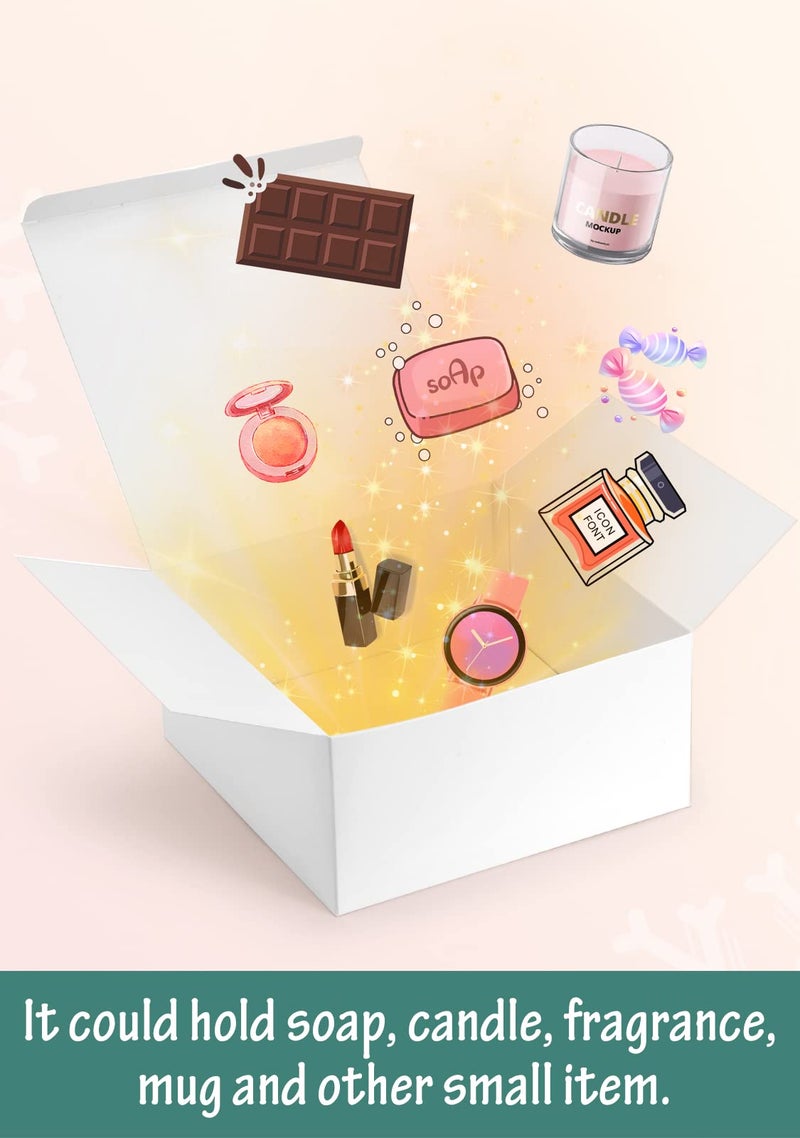 ValBox 8x8x4 Inches Gift Boxes 12 PCS White Paper Gift Boxes with Lids for Gifts, Wedding Present, Bridesmaid Proposal Box, Birthday Party Favor, Easy Assemble Box with 66ft Twine - Image 4